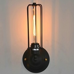 Applique da parete vintage americana in ferro, mini, finitura verniciata, luce verso l'alto