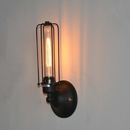 Applique da parete vintage americana in ferro, mini, finitura verniciata, luce verso l'alto