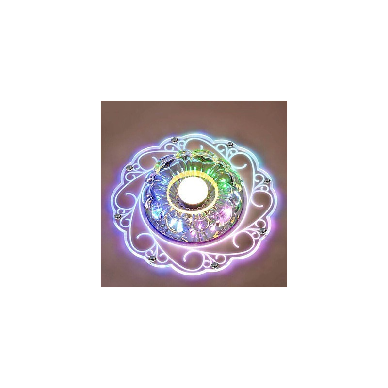Plafoniera a filo in cristallo Faretto SMD 3W, tubo luminoso, luce colorata, cupola luminosa