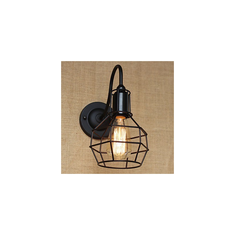 Applique da parete in ferro stile rustico/lodge nera