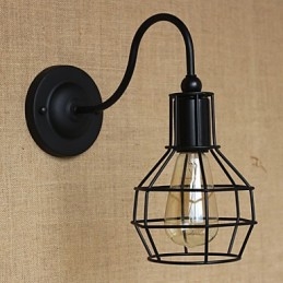 Applique da parete in ferro stile rustico/lodge nera