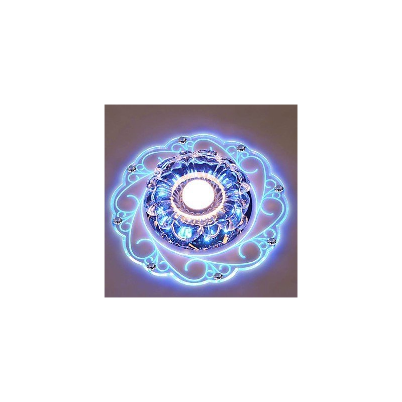 Plafoniera a filo in cristallo Faretto SMD 3W, tubo luminoso, luce colorata, cupola luminosa