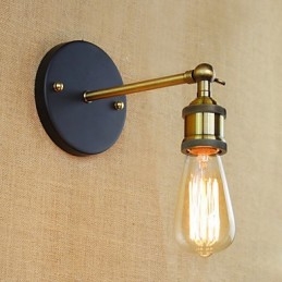Applique da parete in ferro stile rustico/lodge finitura ottone antico