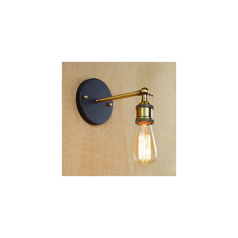 Applique da parete in ferro stile rustico/lodge finitura ottone antico