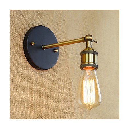 Applique da parete in ferro stile rustico/lodge finitura ottone antico