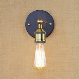 Applique da parete in ferro stile rustico/lodge finitura ottone antico