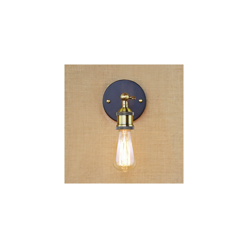 Applique da parete in ferro stile rustico/lodge finitura ottone antico