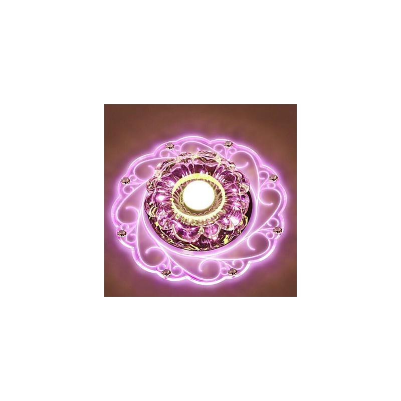 Plafoniera a filo in cristallo Faretto SMD 3W, tubo luminoso, luce colorata, cupola luminosa