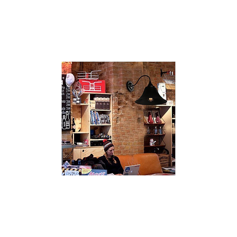 Applique da parete in ferro nero antico stile loft Designer Duds