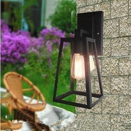 Applique da parete LED stile country nero 33 x 30 x 33 cm