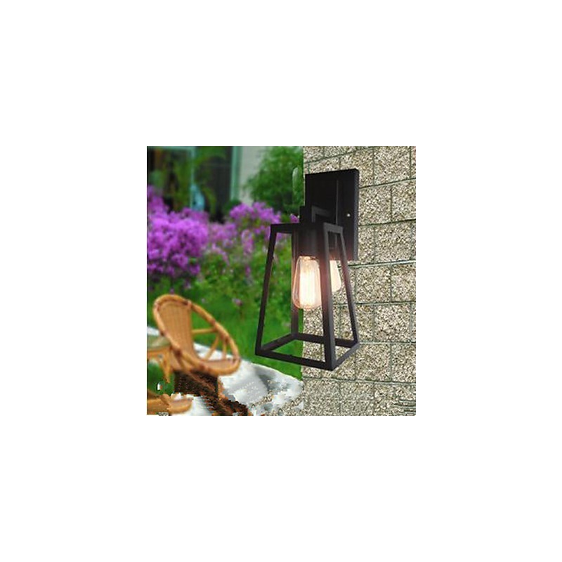 Applique da parete LED stile country nero 33 x 30 x 33 cm