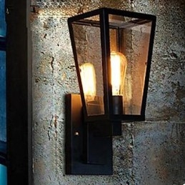 Applique da parete LED stile country nero 33 x 30 x 33 cm