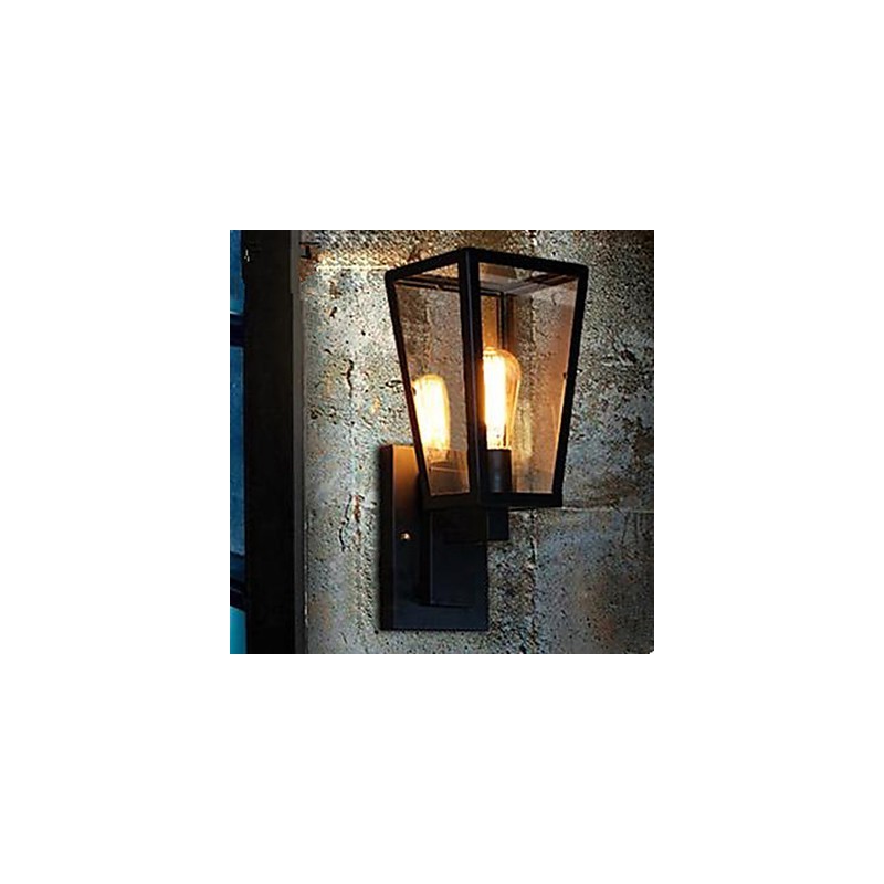 Applique da parete LED stile country nero 33 x 30 x 33 cm