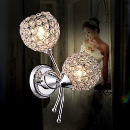 B007 2 Applique da parete moderna cromo 2 luci E26/E27 35x20x24 cm