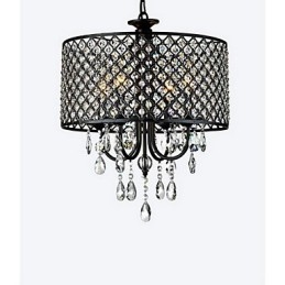 Lampadario classico in metallo cromato e cristallo