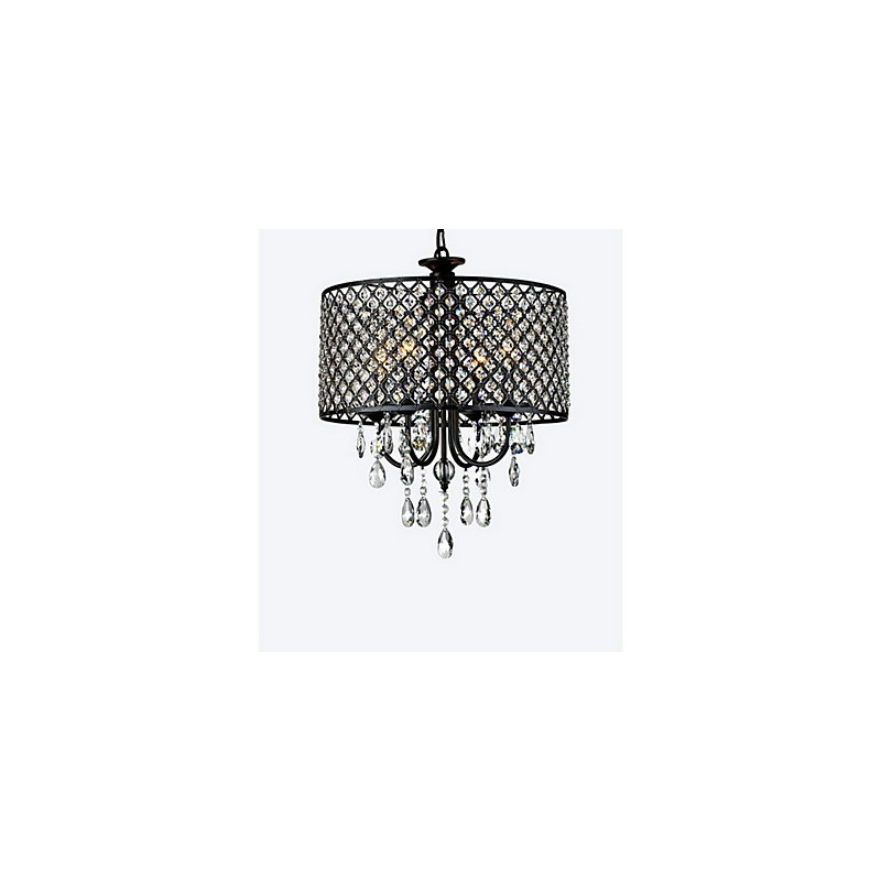 Lampadario classico in metallo cromato e cristallo