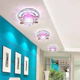 Plafoniera circolare in cristallo a filo con tubo luminoso, 3 lampadine E26/E27