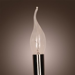 Applique da parete in cristallo nero con lampadina a candela