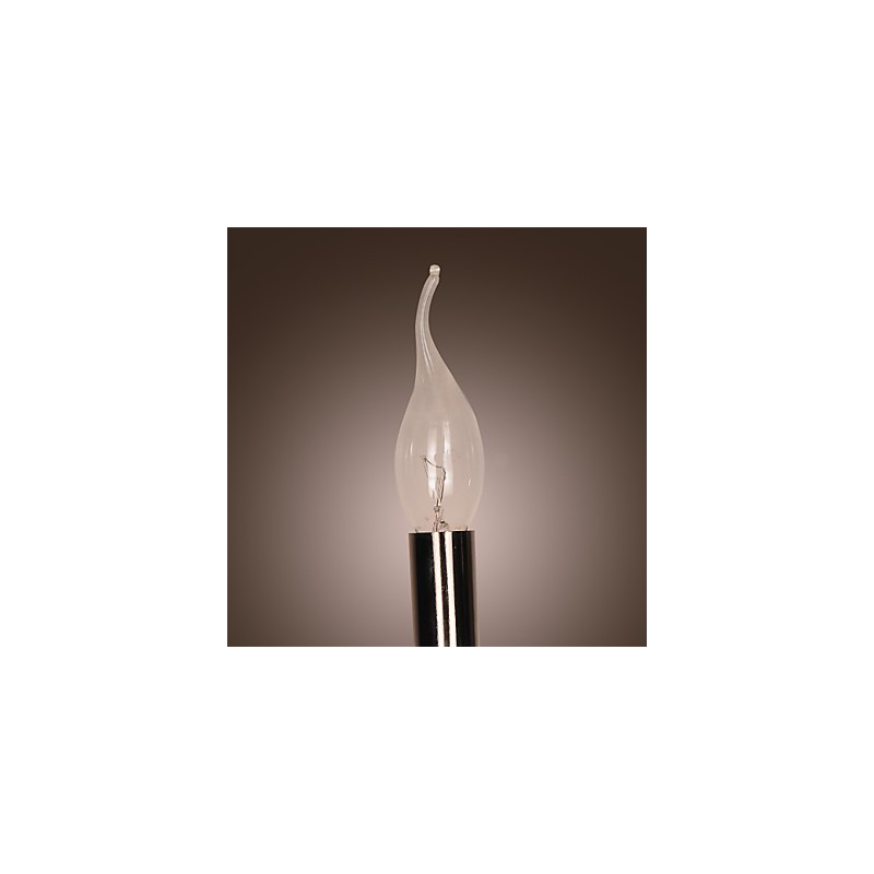 Applique da parete in cristallo nero con lampadina a candela