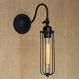 Applique da parete minimalista nero opaco stile rustico per soggiorno camera da letto balcone