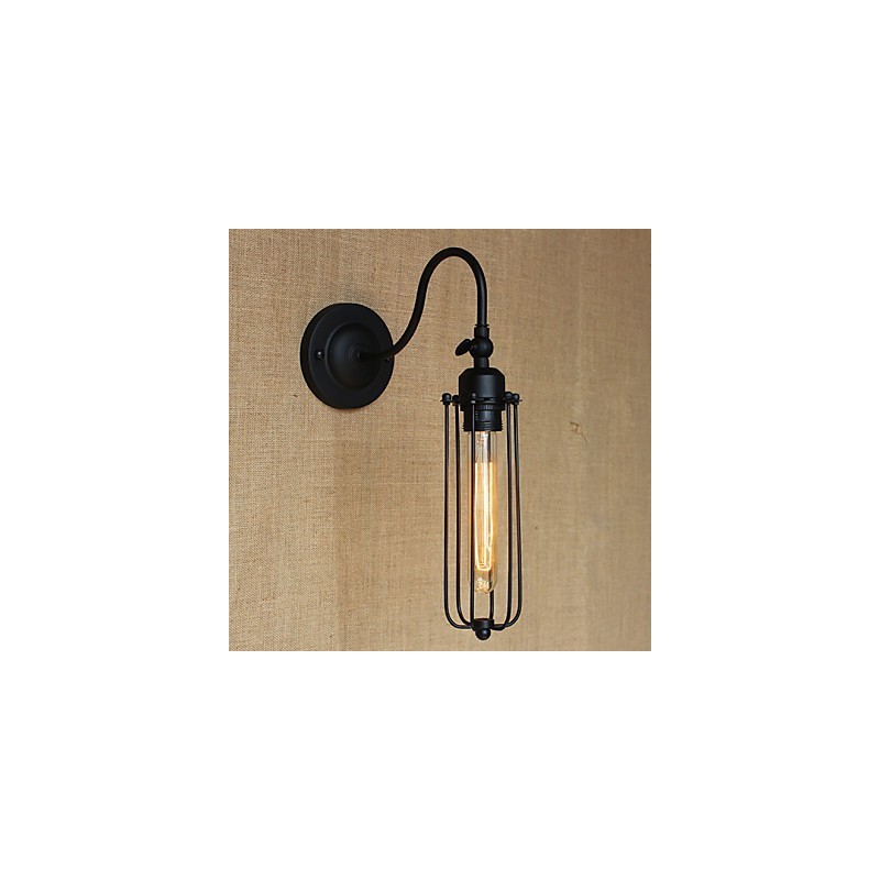 Applique da parete minimalista nero opaco stile rustico per soggiorno camera da letto balcone