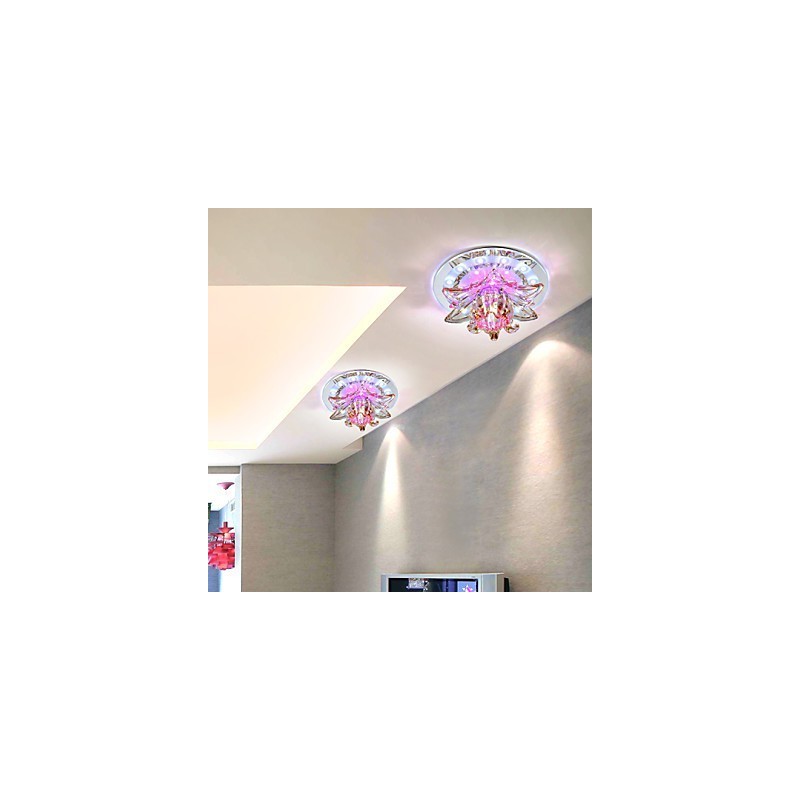 Plafoniera circolare in cristallo a filo con tubo luminoso, 3 lampadine E26/E27