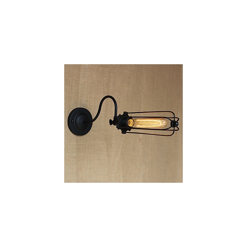 Applique da parete minimalista nero opaco stile rustico per soggiorno camera da letto balcone