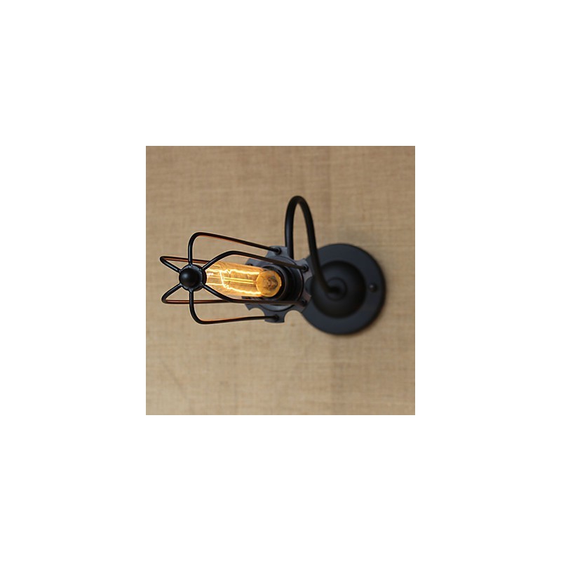Applique da parete minimalista nero opaco stile rustico per soggiorno camera da letto balcone