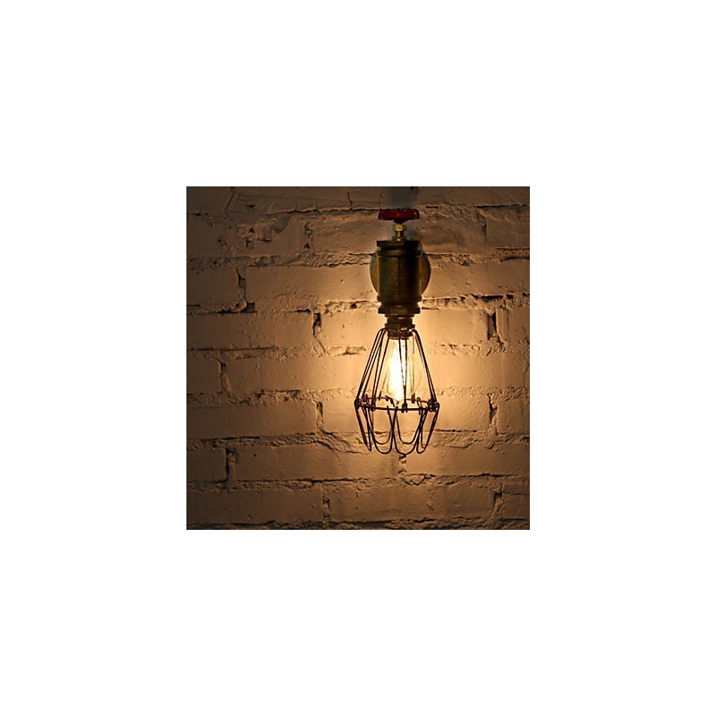 Applique da parete vintage industriale con tubi dell'acqua, lampadina Edison, stile loft