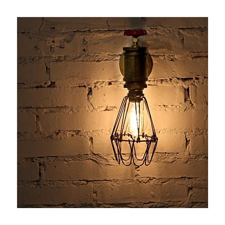 Applique da parete vintage industriale con tubi dell'acqua, lampadina Edison, stile loft