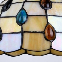 Applique da parete in ferro battuto con vetro, stile rurale europeo mediterraneo