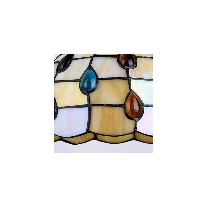 Applique da parete in ferro battuto con vetro, stile rurale europeo mediterraneo