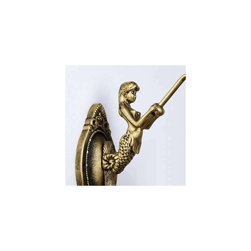 Applique da parete in ferro battuto con vetro, stile rurale europeo mediterraneo