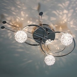 Plafoniera a filo moderna galvanizzata con 3 lampadine G4 incluse