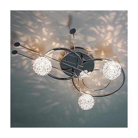 Plafoniera a filo moderna galvanizzata con 3 lampadine G4 incluse
