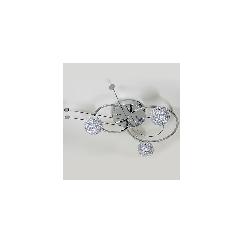 Plafoniera a filo moderna galvanizzata con 3 lampadine G4 incluse