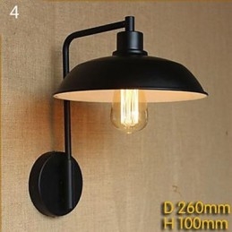 Applique da parete moderna in ferro battuto nero per corridoio, veranda, balcone e magazzino