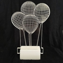 Applique da parete a filo moderna in metallo bianco con LED integrato