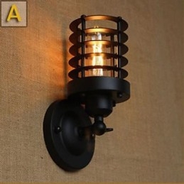 Applique da parete decorativa LED nero stile rustico/lodge 30 x 10 x 30 cm