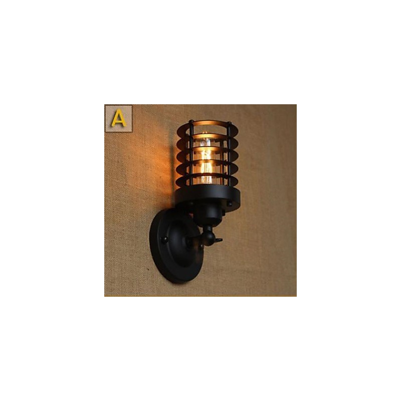 Applique da parete decorativa LED nero stile rustico/lodge 30 x 10 x 30 cm