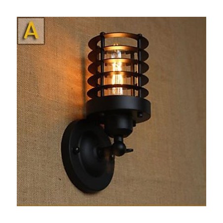 Applique da parete decorativa LED nero stile rustico/lodge 30 x 10 x 30 cm