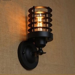 Applique da parete decorativa LED nero stile rustico/lodge 30 x 10 x 30 cm