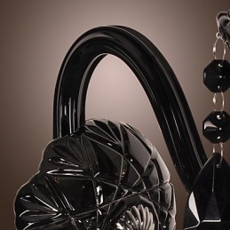 Applique da parete in cristallo nero con lampadina a candela