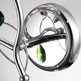 Applique da parete bagno in cristallo moderno contemporaneo metallo argento 2 lampadine E12/E14