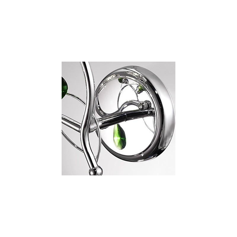 Applique da parete bagno in cristallo moderno contemporaneo metallo argento 2 lampadine E12/E14