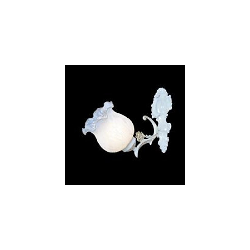 Applique da parete classica in metallo bianco e oro