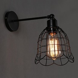 Applique da parete industriale a testa singola in ferro battuto stile europeo