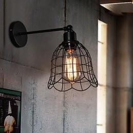 Applique da parete industriale a testa singola in ferro battuto stile europeo