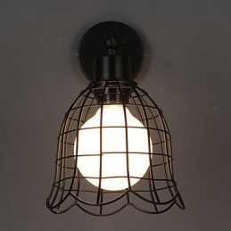 Applique da parete industriale a testa singola in ferro battuto stile europeo