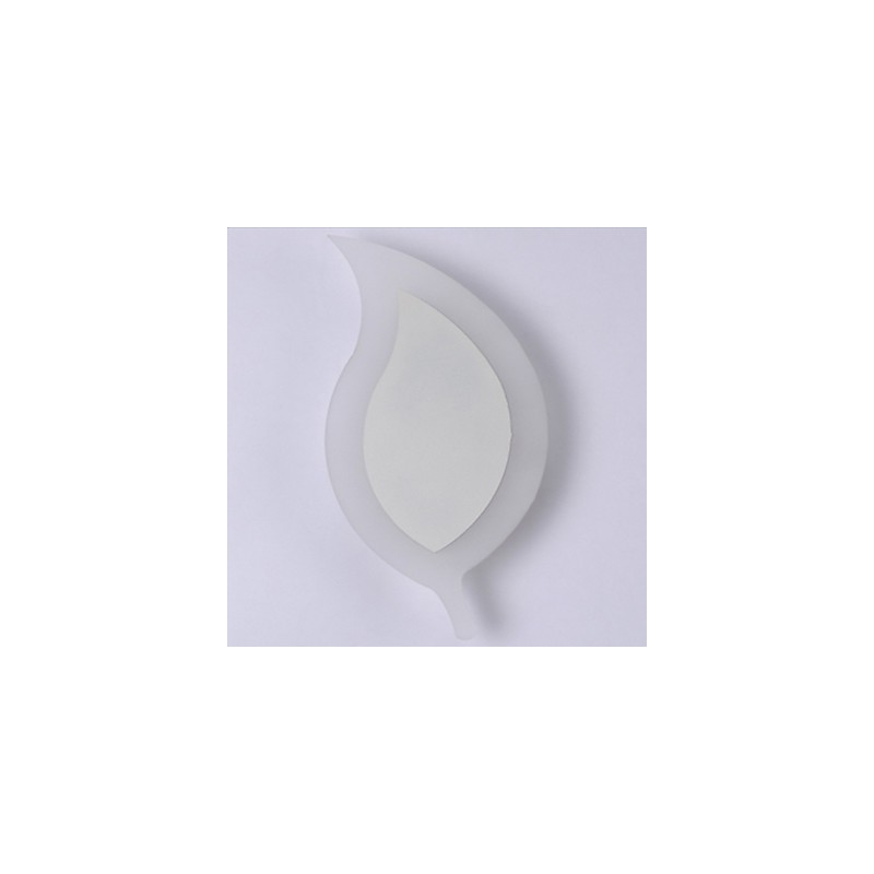 Applique da parete moderna in acrilico con piccole foglie in lega